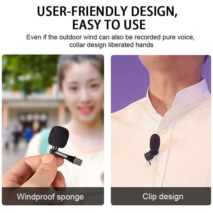 YICHUANG YC-LM10 USB-C / Type-C Intelligent Noise Reduction Condenser Lavalier Microphone, Cable ...