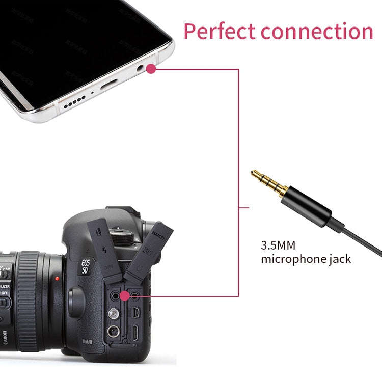 YICHUANG YC-VM20 3.5mm Port Video Recording Omnidirectional Lavalier Microphone, Cable Length: 6m