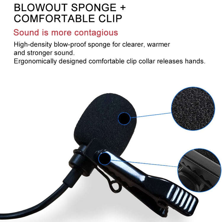 YICHUANG YC-VM20 3.5mm Port Video Recording Omnidirectional Lavalier Microphone, Cable Length: 6m