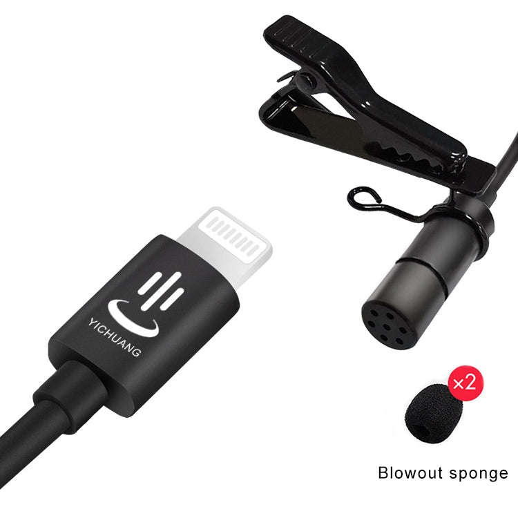 YICHUANG YC-VM40 8 Pin Port Dual Modes Lavalier Recording Microphone, Cable Length: 6m