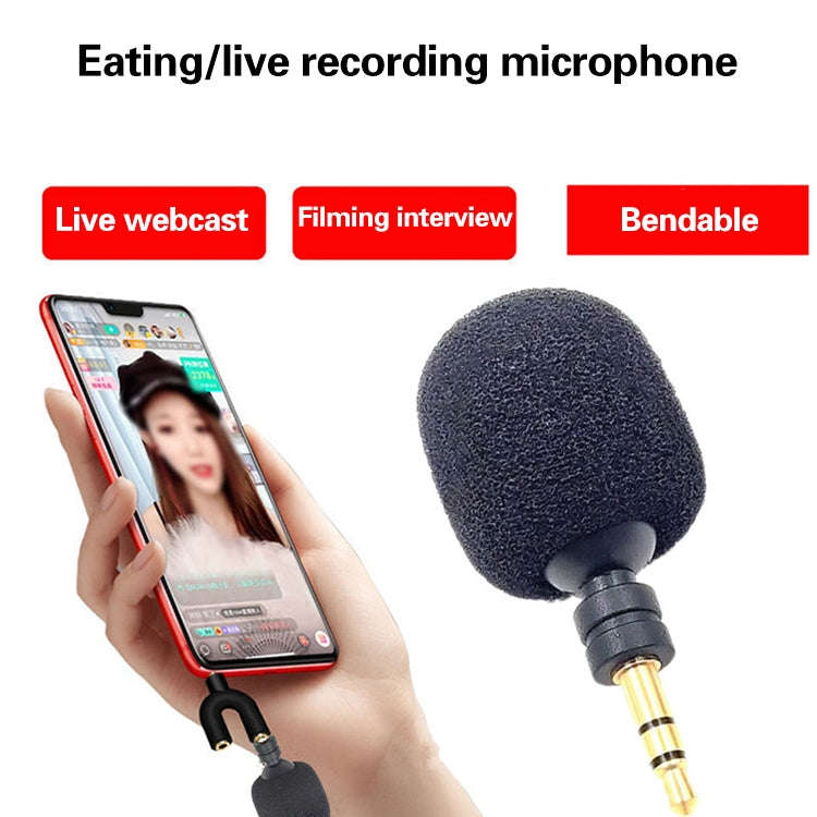 MK-5 Stereo 3.5mm Gold Plated Plug Live Mobile Phone Tablet Laptop Mini Bend Microphone