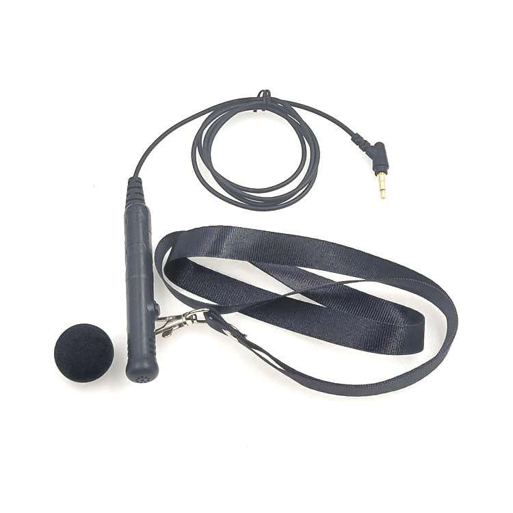 MK-7 3.5mm Elbow Head Handheld Loudspeaker Neck-mounted Microphone with Lanyard, Length: 1m (Black)
