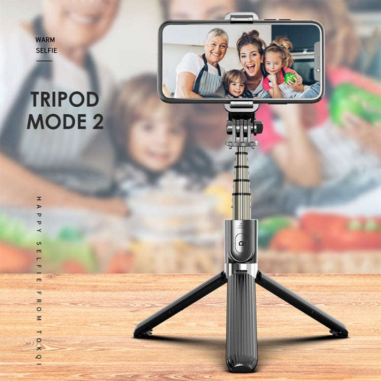 L03 Aluminum Alloy Foldable Bluetooth Tripod Selfie Stick (Black)