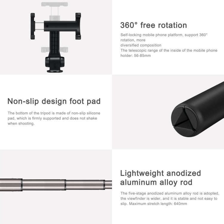 Original Huawei Wireless Bluetooth Tripod Self Timer Selfie Stick (White)
