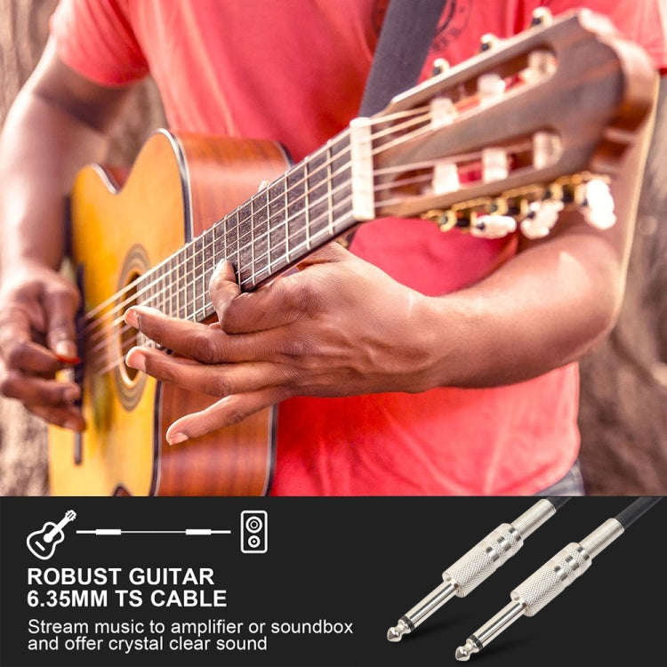 1.8m  1/4 inch (6.35mm) Male to Male Shielded Jack Mono Plugs Audio Patch Cable