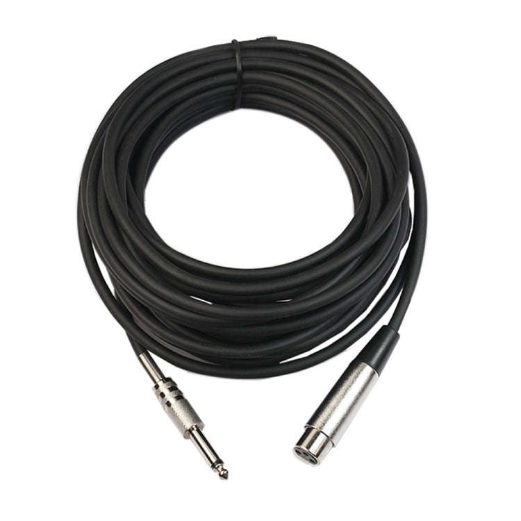 7.6m XLR 3-Pin Female to 1/4 inch (6.35mm) Mono Shielded Microphone Mic Cable