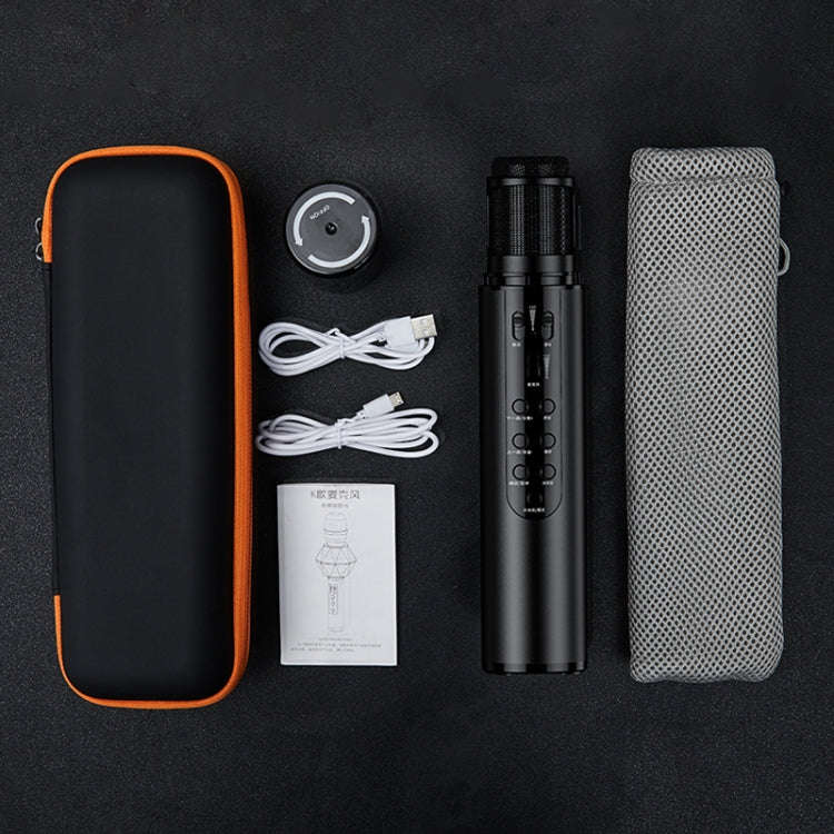 K1 Bluetooth 4.2 Karaoke Live Stereo Sound Wireless Bluetooth Microphone (Black)