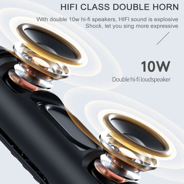 K1 Bluetooth 4.2 Karaoke Live Stereo Sound Wireless Bluetooth Microphone (Gold)