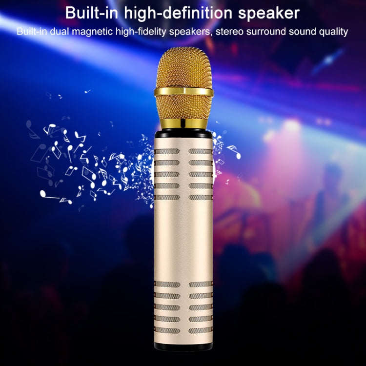 K6 Bluetooth 4.2 Karaoke Live Stereo Sound Wireless Bluetooth Condenser Microphone (Rose Gold)