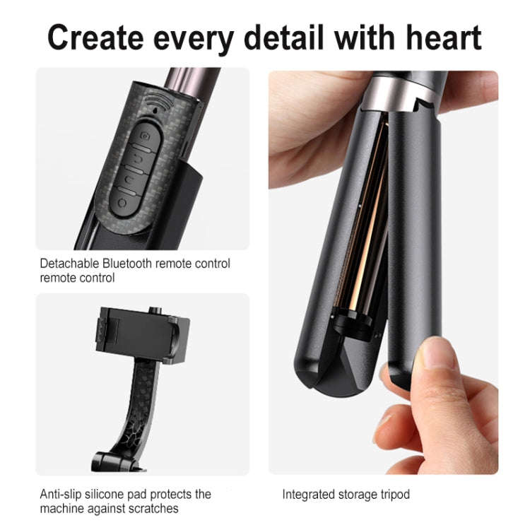 H202 Handheld Gimbal Stabilizer Foldable 3 in1 Bluetooth Remote Selfie Stick Tripod Stand for Sma...
