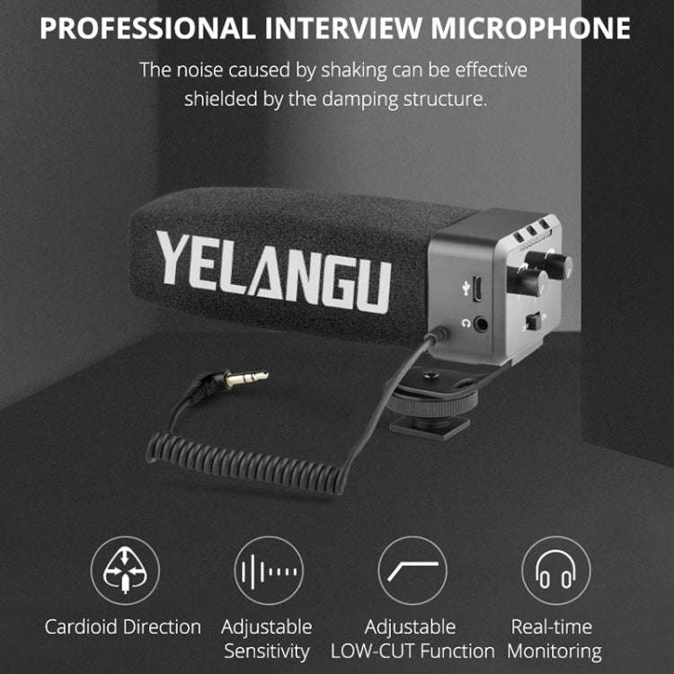 YELANG MIC09 Shotgun Gain Condenser Broadcast Microphone with Windshield for Canon / Nikon / Sony...