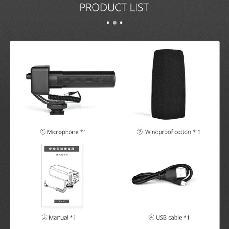 YELANG MIC09 Shotgun Gain Condenser Broadcast Microphone with Windshield for Canon / Nikon / Sony...