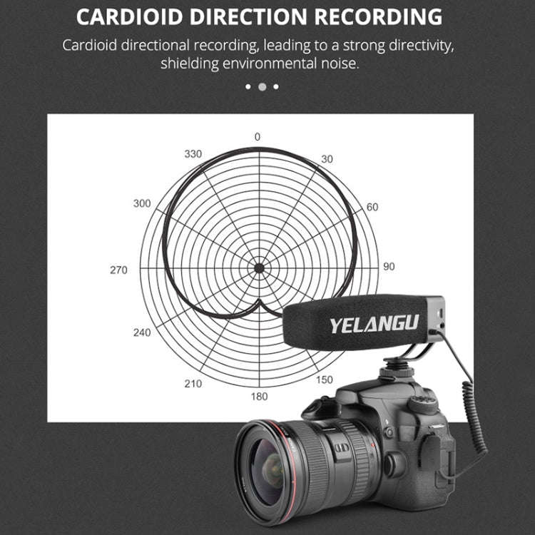 YELANG MIC09 Shotgun Gain Condenser Broadcast Microphone with Windshield for Canon / Nikon / Sony...