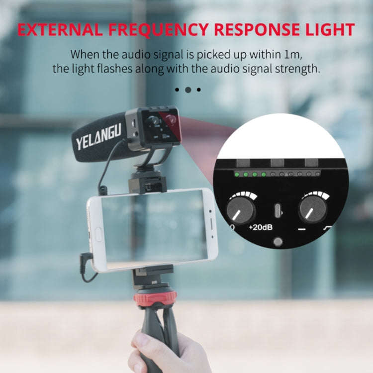 YELANG MIC09 Shotgun Gain Condenser Broadcast Microphone with Windshield for Canon / Nikon / Sony...