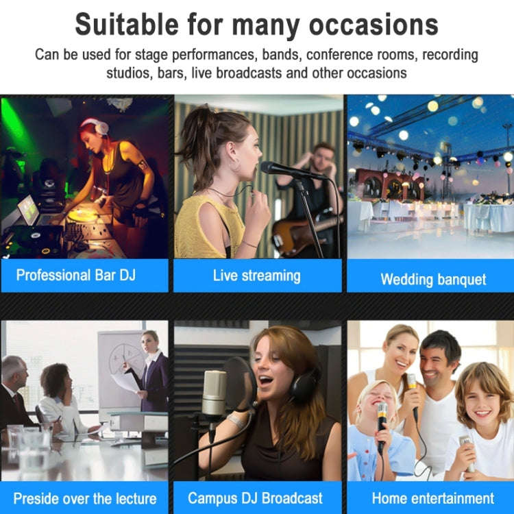 TEYUN NA6 6-channel Small Mixing Console Mobile Phone Sound Card Live Broadcast Computer Recordin...