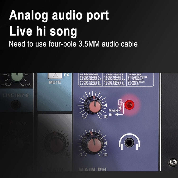 TEYUN NA8 8-channel Small Mixing Console Mobile Phone Sound Card Live Broadcast Computer Recordin...