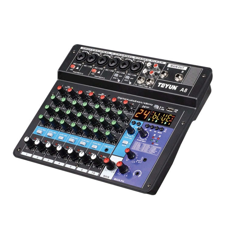 TEYUN NA8 8-channel Small Mixing Console Mobile Phone Sound Card Live Broadcast Computer Recordin...
