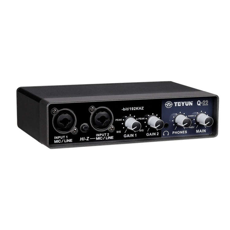 TEYUN Q-22 USB Computer Free Srive Microphone External Sound Card(Black)