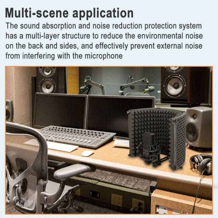 H-3 Microphone Soundproof Cover Wind Screen Noise Reduction Bracket (Black)