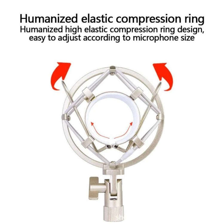 46mm Plastic Microphone Shock Mount Holder Stand(Silver)