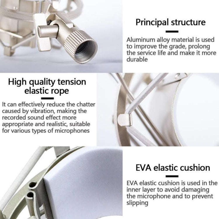 46mm Plastic Microphone Shock Mount Holder Stand(Silver)