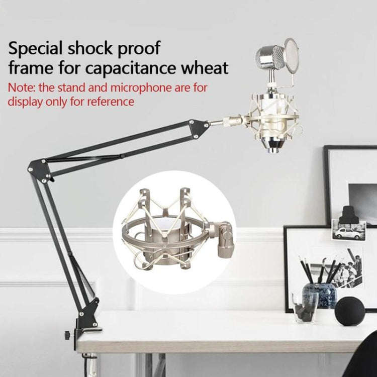 Condenser Microphone 46mm Metal Shockproof Mount Holder(Black)