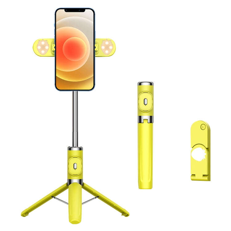 M01S Bluetooth Remote Control Dual Fill Light Tripod Selfie Stick (Yellow)