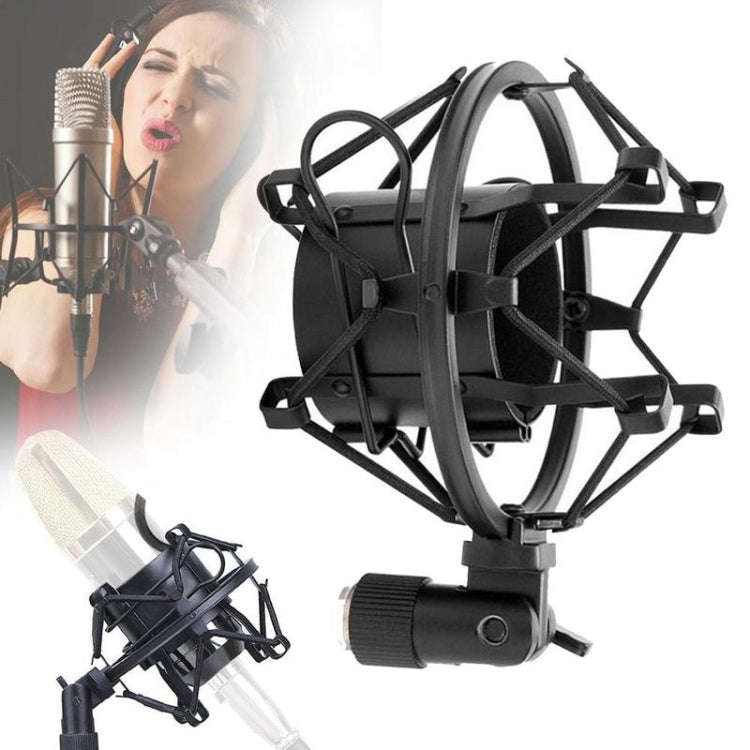 5 PCS Condenser Microphone 46mm Plastic Shockproof Mount Holder (Black)