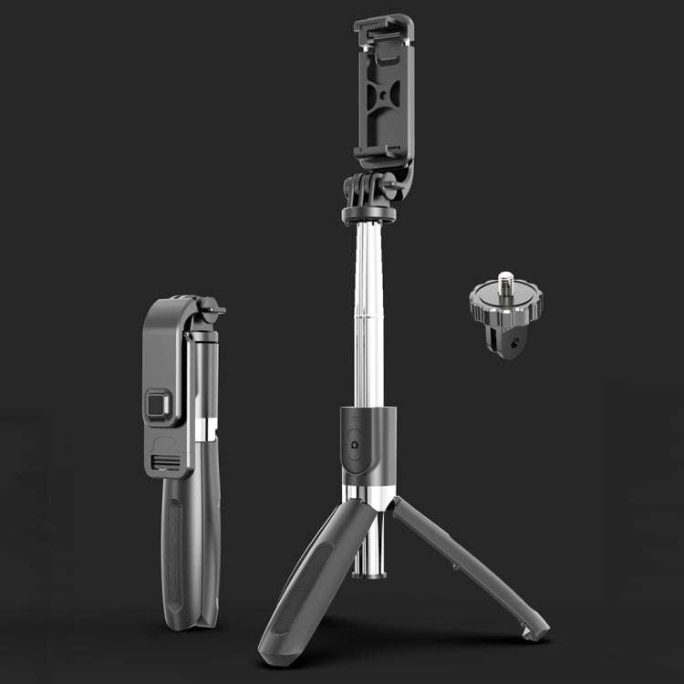 L02 100cm Multi-function Adjustable Bluetooth Self-timer Pole Tripod Selfie Stick (Black)