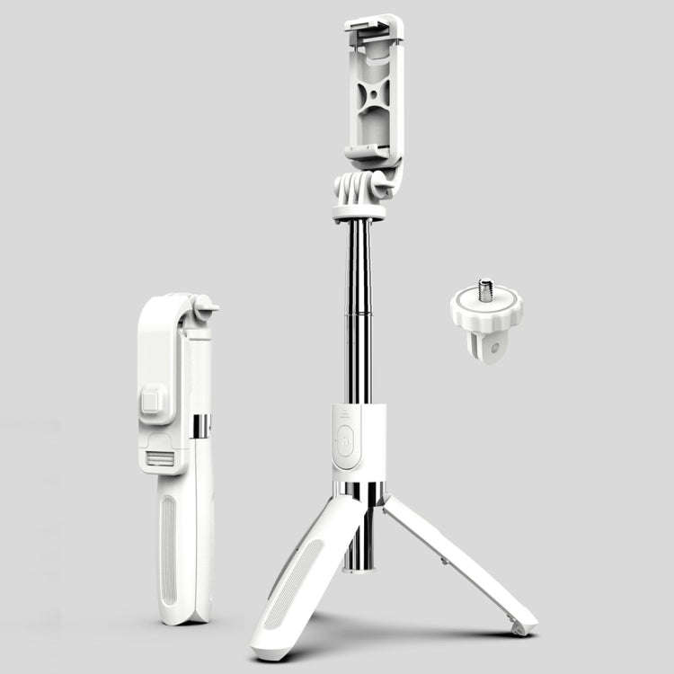 L02 100cm Multi-function Adjustable Bluetooth Self-timer Pole Tripod Selfie Stick (White)