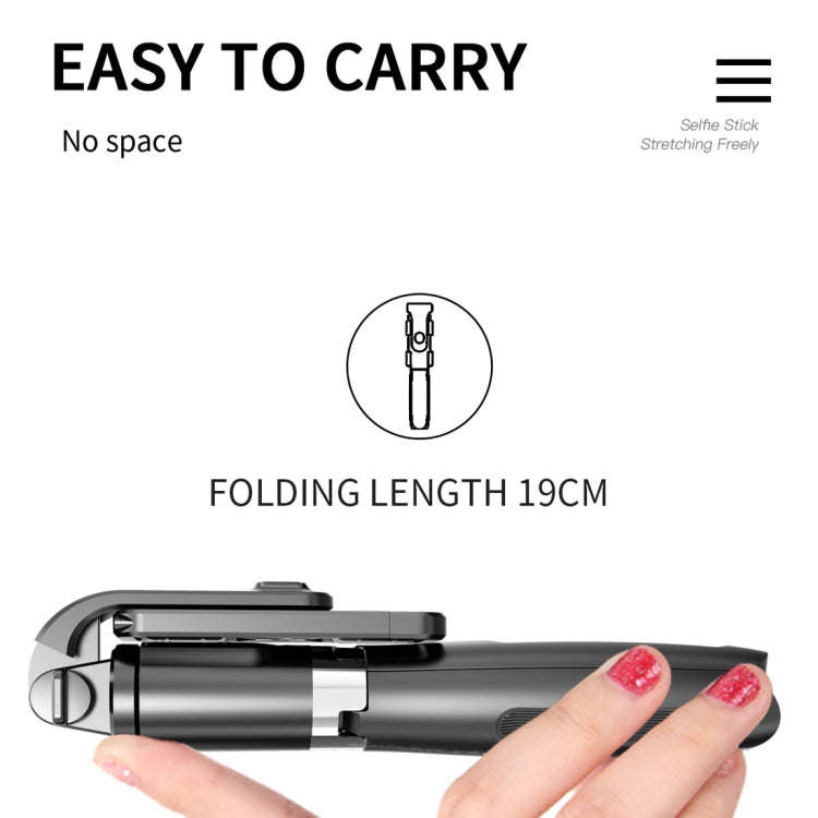 L02 100cm Multi-function Adjustable Bluetooth Self-timer Pole Tripod Selfie Stick (White)