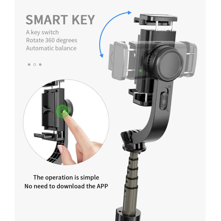 L08 Adjustable Gimbal Stabilize Bluetooth Self-timer Pole Tripod Selfie Stick(White)