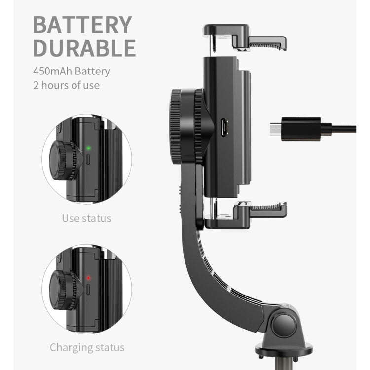 L08 Adjustable Gimbal Stabilize Bluetooth Self-timer Pole Tripod Selfie Stick(White)