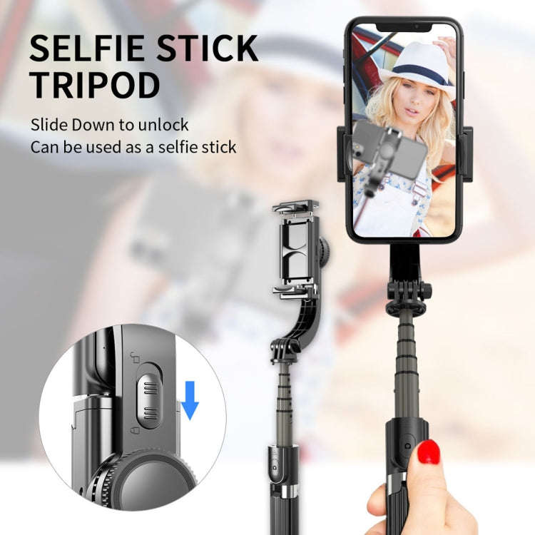 L08 Adjustable Gimbal Stabilize Bluetooth Self-timer Pole Tripod Selfie Stick(White)
