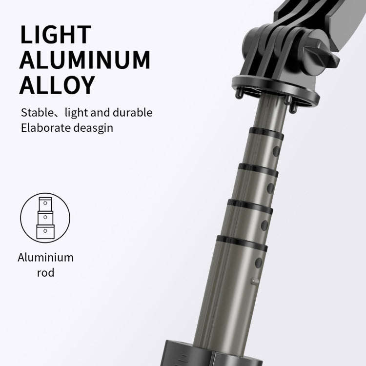 L08 Adjustable Gimbal Stabilize Bluetooth Self-timer Pole Tripod Selfie Stick(White)