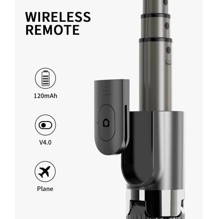 L08 Adjustable Gimbal Stabilize Bluetooth Self-timer Pole Tripod Selfie Stick(White)