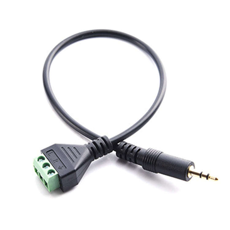 3.5mm 3 Pin Stereo Male to AV Screw Terminal Audio Jacks Terminal Male Lock Connector Cable, Leng...