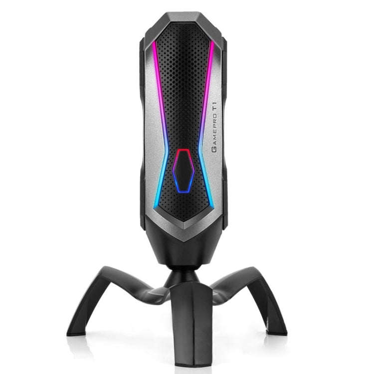Yanmai T1 360-degree Free Rotation Cardioid Pointing Condenser Gaming Microphone with RGB Colorfu...