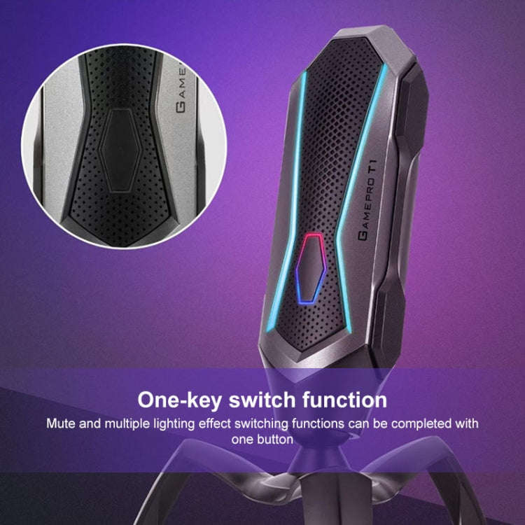 Yanmai T1 360-degree Free Rotation Cardioid Pointing Condenser Gaming Microphone with RGB Colorfu...