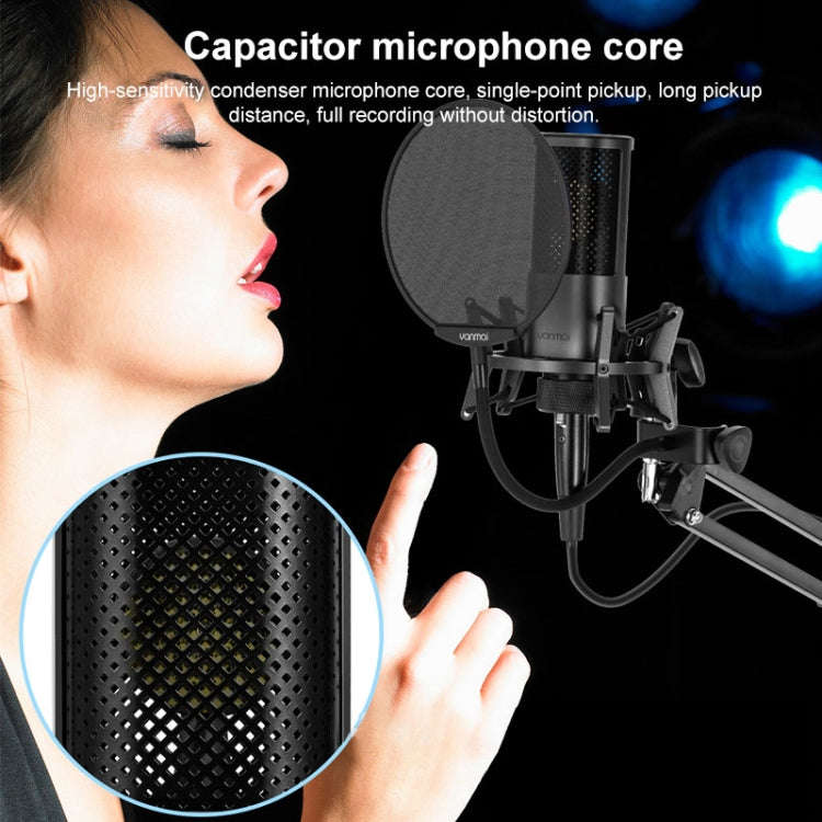 Yanmai X2 Active Noise Reduction Cardioid Pointing Capacitive Recording Microphone Set with Blowo...
