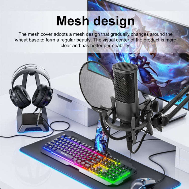 Yanmai X2 Active Noise Reduction Cardioid Pointing Capacitive Recording Microphone Set with Blowo...