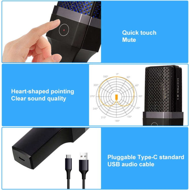 Yanmai X1 4 in 1 Foldable Lifting Professional Desktop Live Broadcast Cardioid Pointing Condenser...