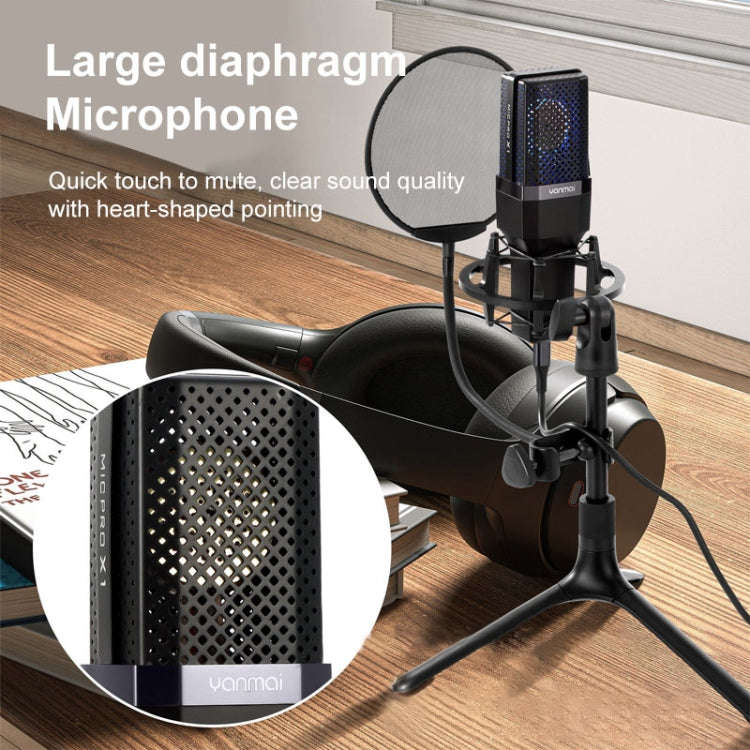 Yanmai X1 4 in 1 Foldable Lifting Professional Desktop Live Broadcast Cardioid Pointing Condenser...
