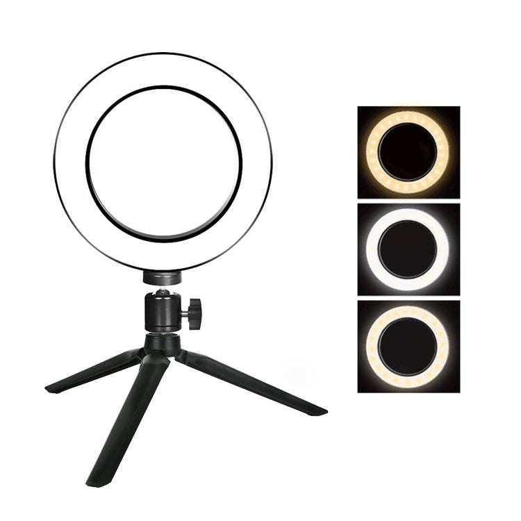 Live Broadcast Self-timer Dimming Ring LED Beauty Selfie Light with Small Table Tripod, Selfie Li...