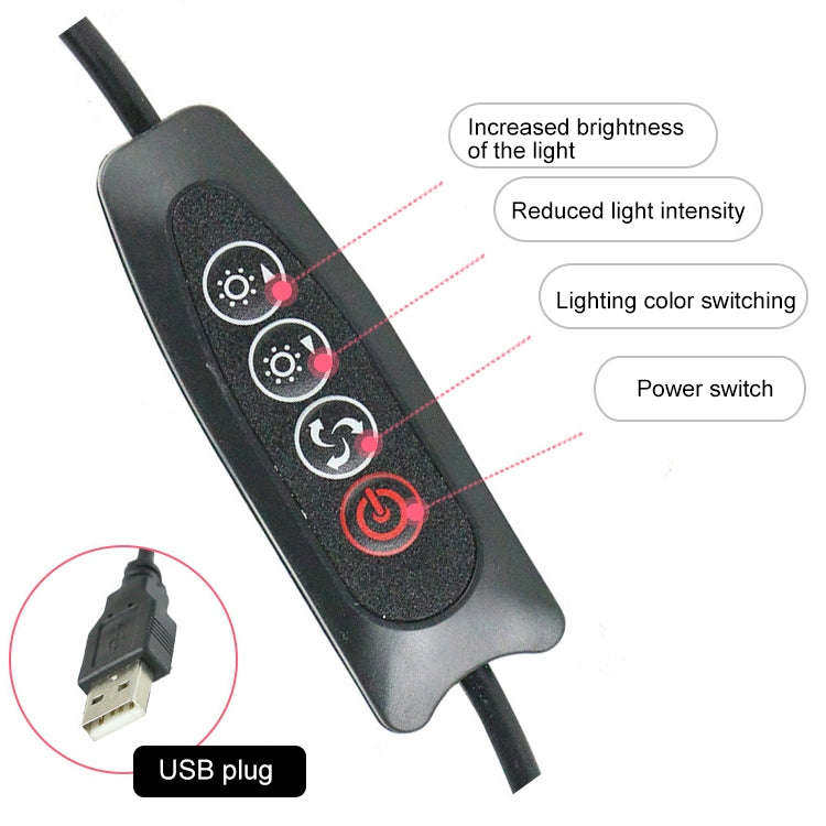 Live Broadcast Self-timer Dimming Ring LED Beauty Selfie Light with Small Table Tripod, Selfie Li...