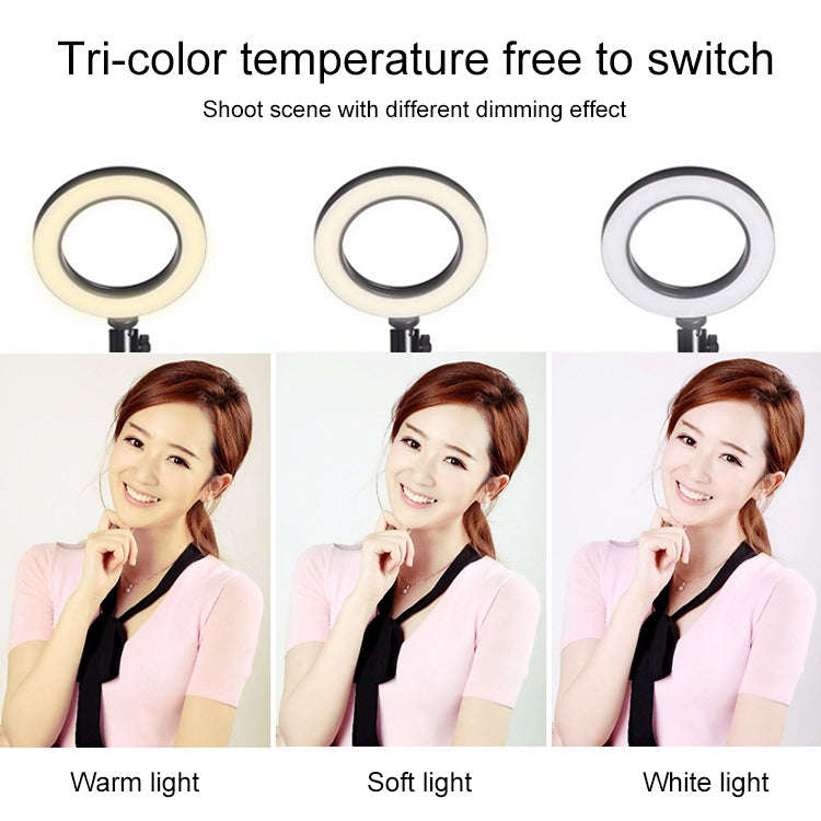 Live Broadcast Self-timer Dimming Ring LED Beauty Selfie Light with Small Table Tripod, Selfie Li...