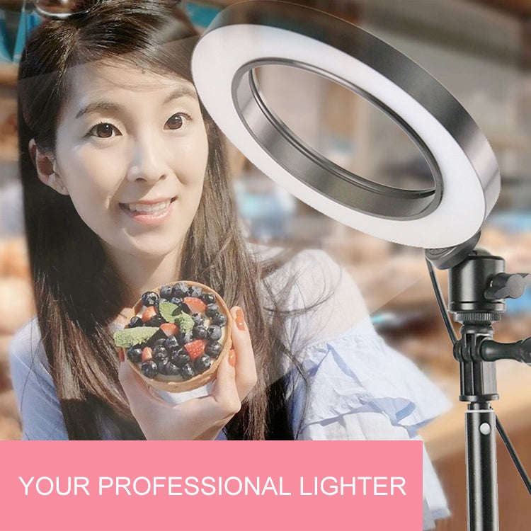 Live Broadcast Self-timer Dimming Ring LED Beauty Selfie Light with Small Table Tripod, Selfie Li...