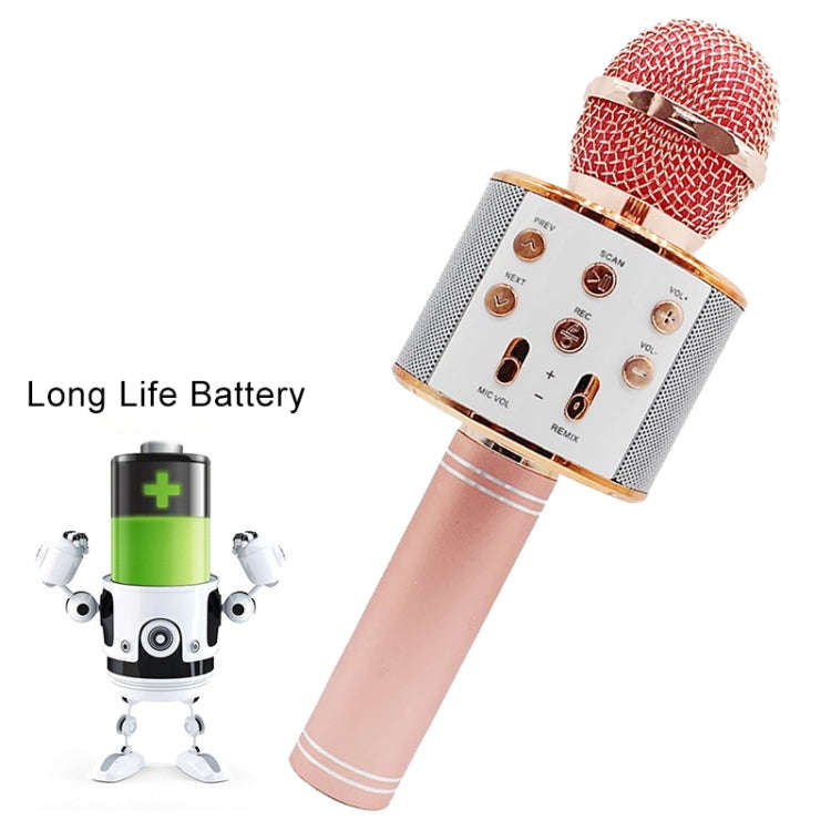 WS-858 Metal High Sound Quality Handheld KTV Karaoke Recording Bluetooth Wireless Microphone, for...