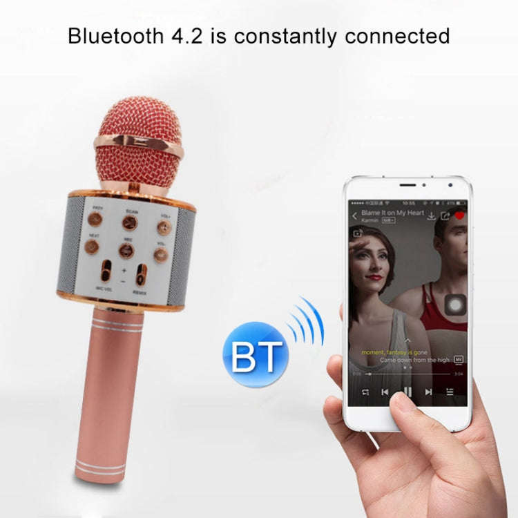 WS-858 Metal High Sound Quality Handheld KTV Karaoke Recording Bluetooth Wireless Microphone, for...