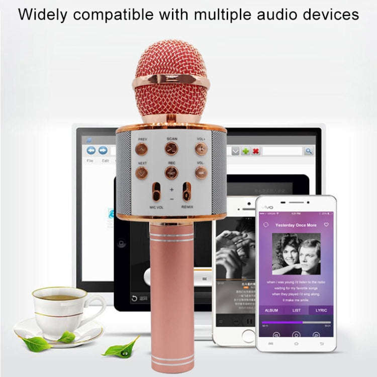 WS-858 Metal High Sound Quality Handheld KTV Karaoke Recording Bluetooth Wireless Microphone, for...